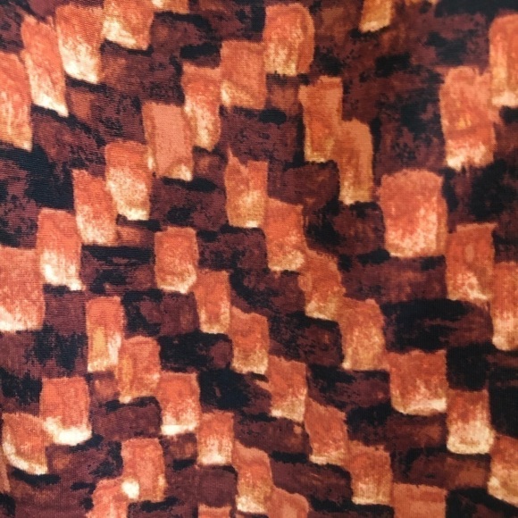 Cocomo Brown And Rust Checkered Blouse, Petite Medium - Picture 6 of 11